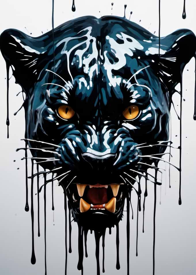 dripping paint panther art