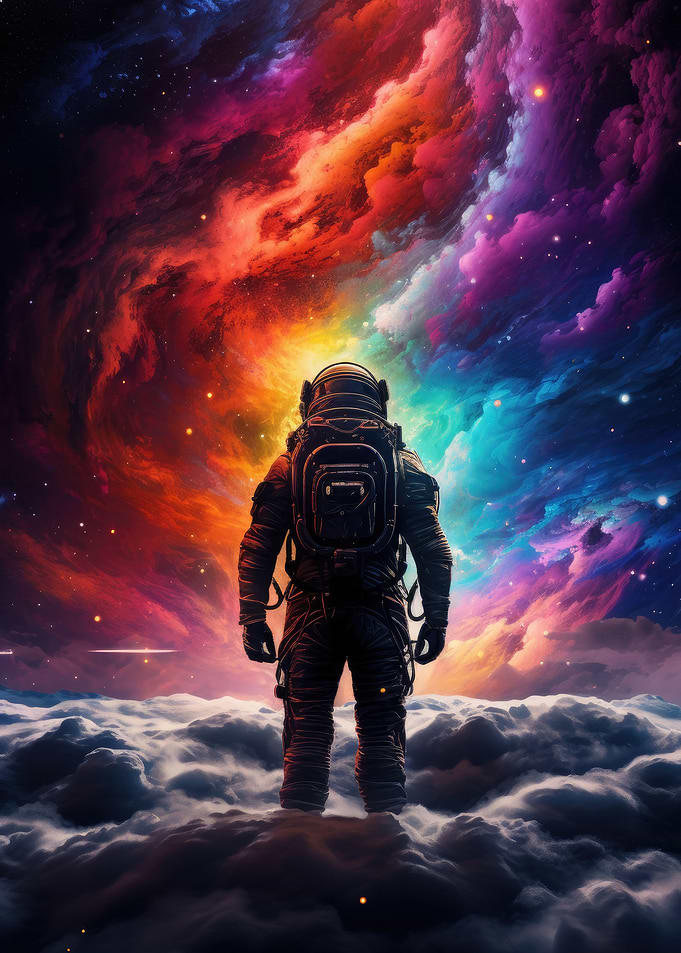 Astronaut In Nebula Storm
