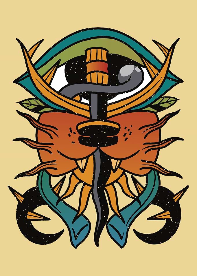 Psychedelic Sword Tattoo