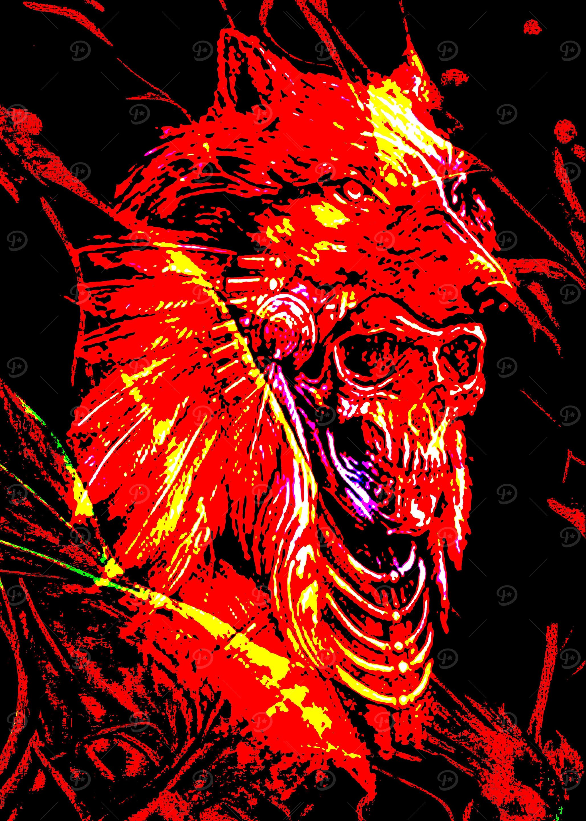 WOLF AND SKULL