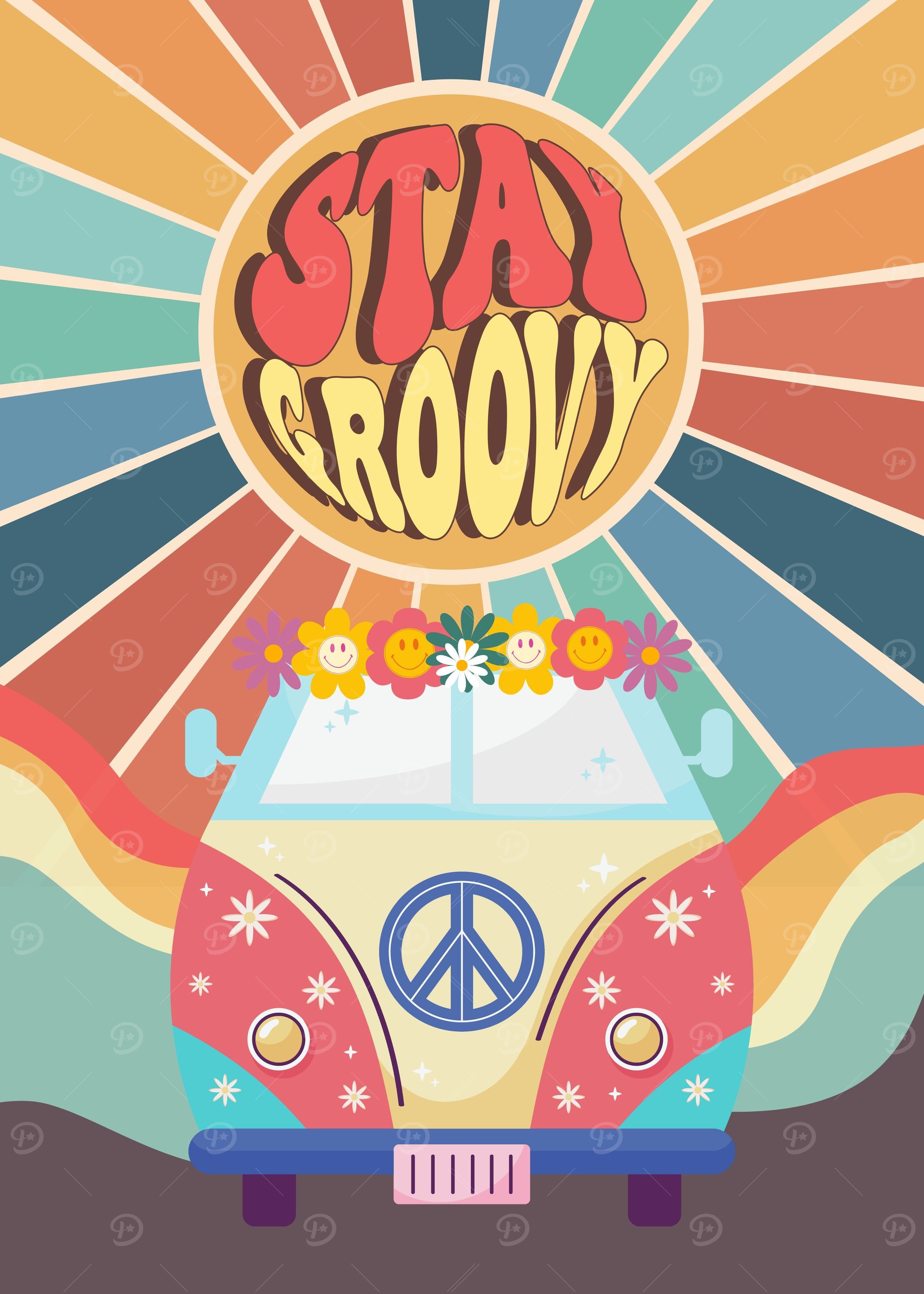Stay Groovy Retro Van