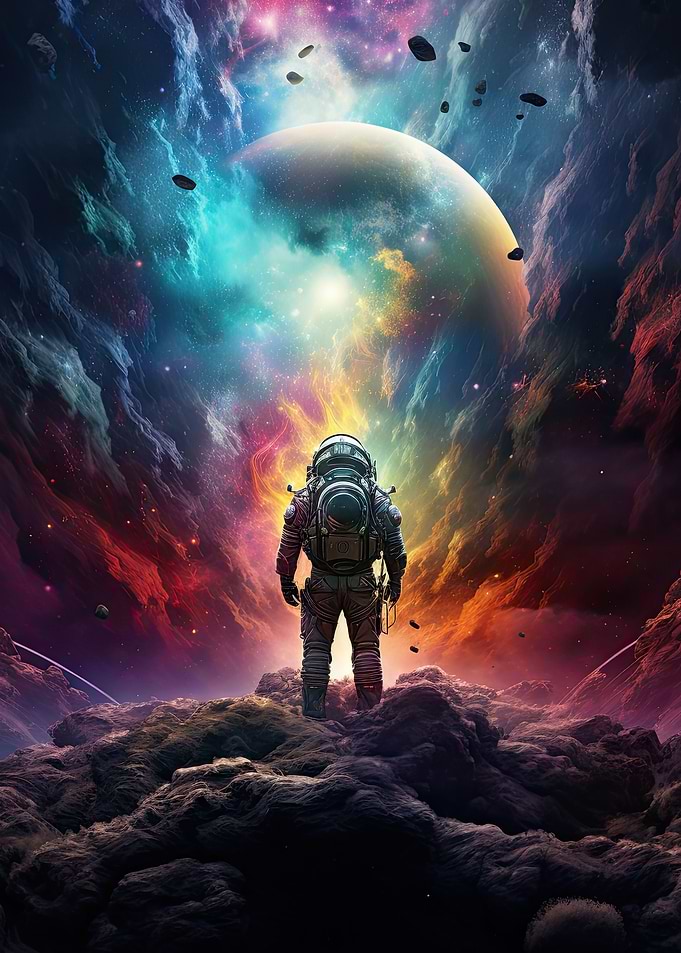 Astronaut In Nebula Storm