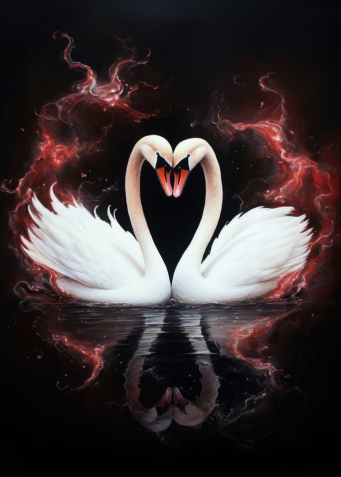 Two Swans Love