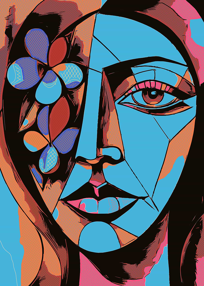 Geometric Woman Face 4
