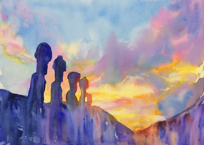 Easter Island ruins art