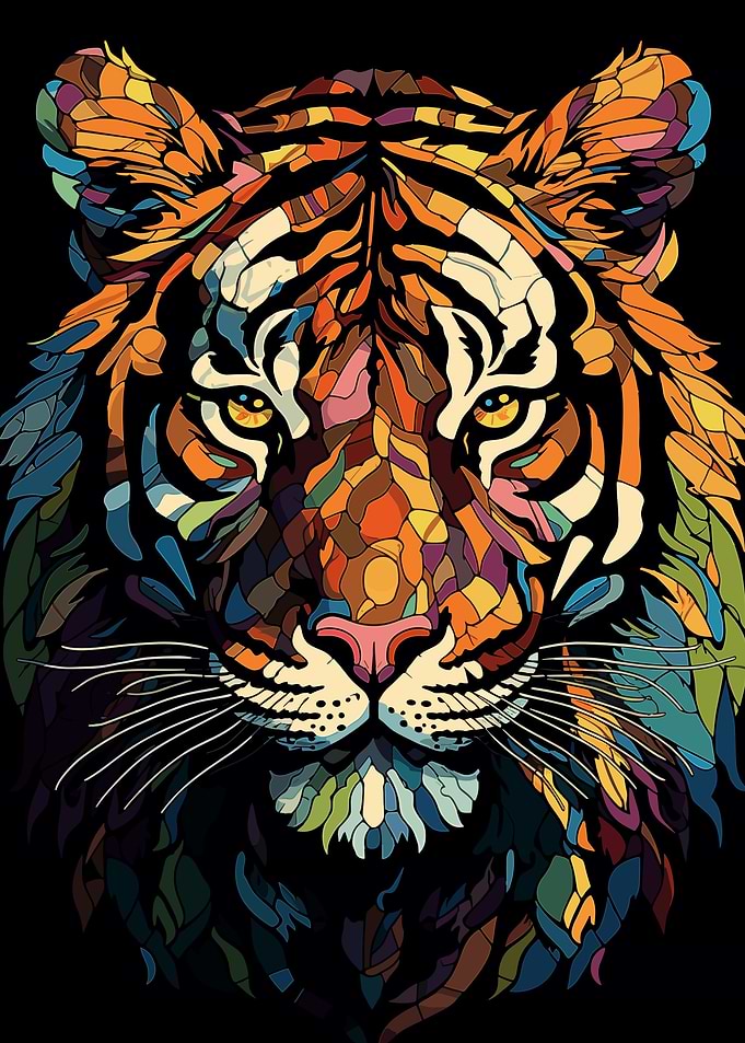 Tiger Stained Glass
