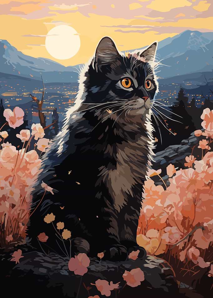 Cat Cherry Blossom Japan