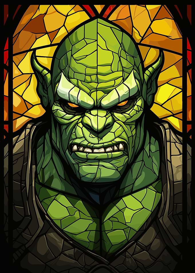 Orc Warrior Stained Glass