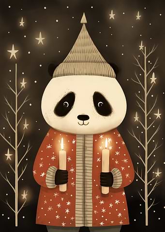 Panda Xmas Candle
