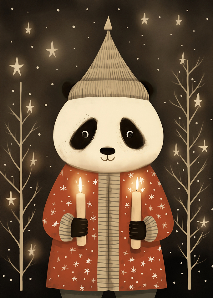 Panda Xmas Candle