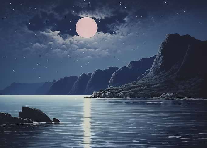 Moonlight Japan Landscape
