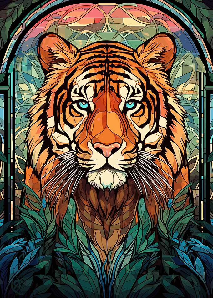 Tiger Stained Glass