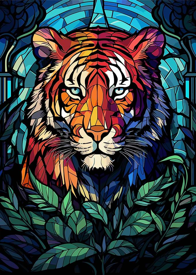 Tiger Stained Glass