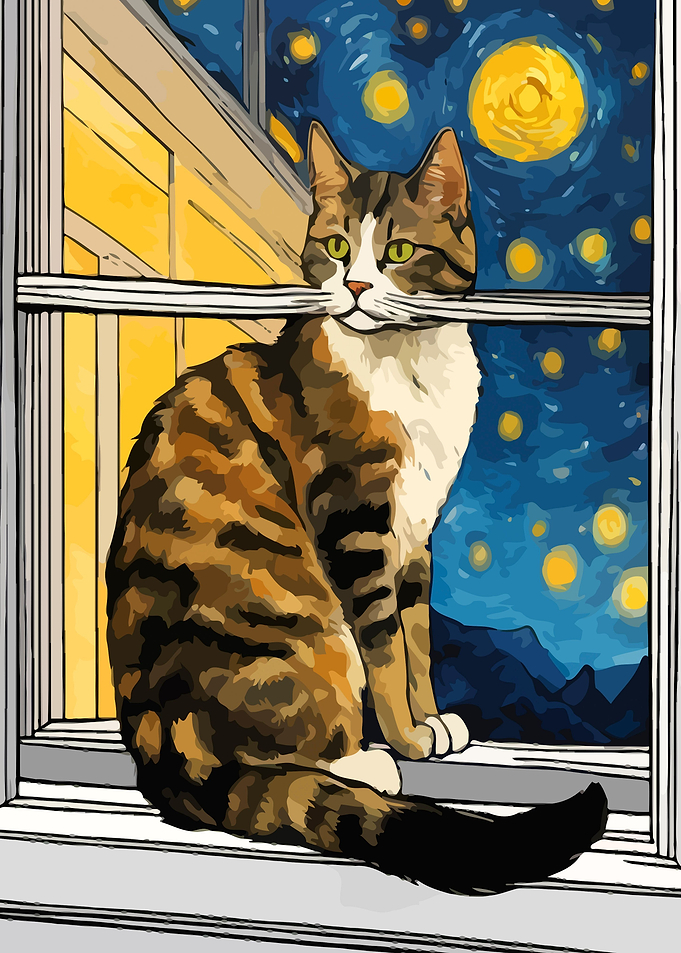 Starry Night Cat