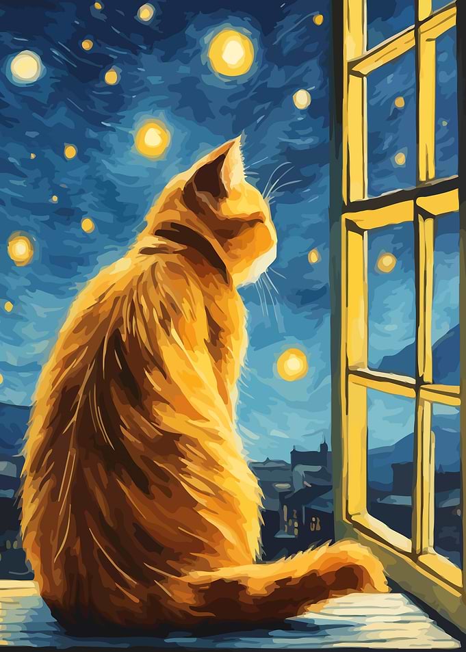 Starry Night Cat