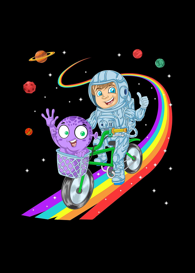 astronaut cycling
