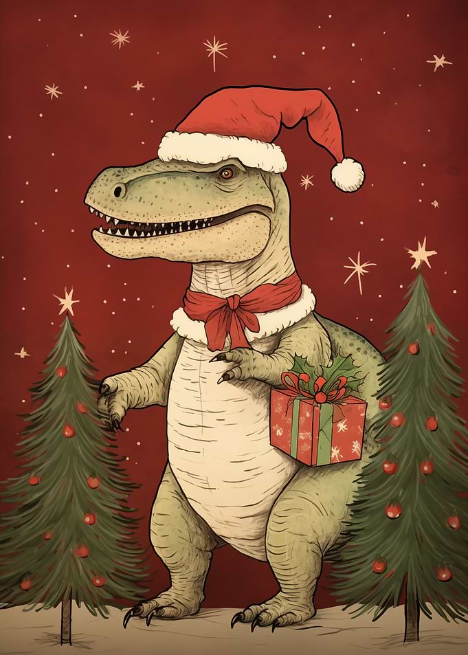 Funny T Rex Xmas