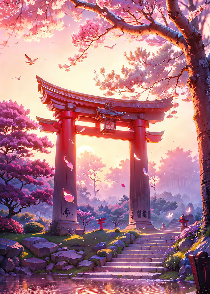 Cherry Blossom Torii Gate