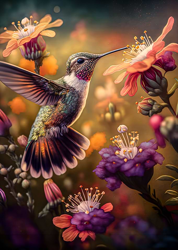 Hummingbird Red Hibiscus