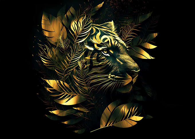 Abstract Gold and black
