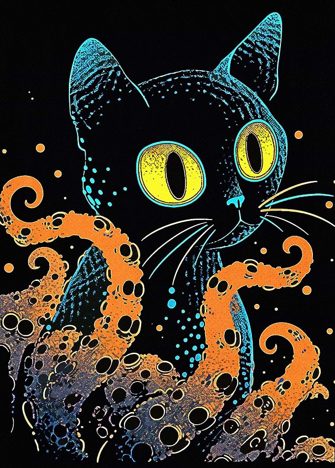 Black Cat And Octopus