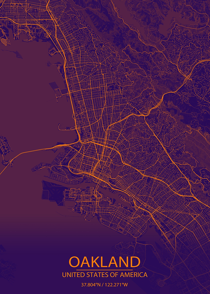 Oakland CA USA Purple Map