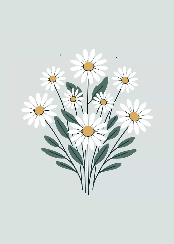 Serene Daisies in Grey
