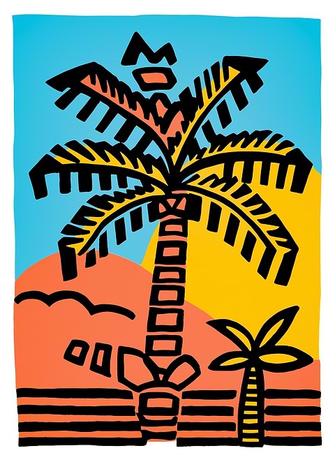 Palm Trees — living room metal wall art