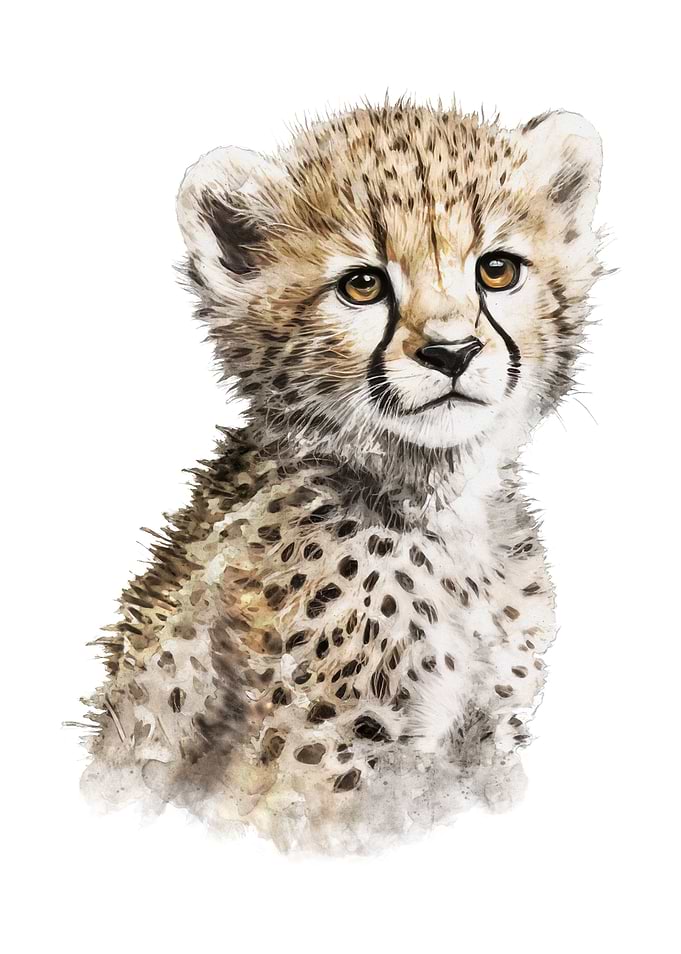 Baby Cheetah Watercolor