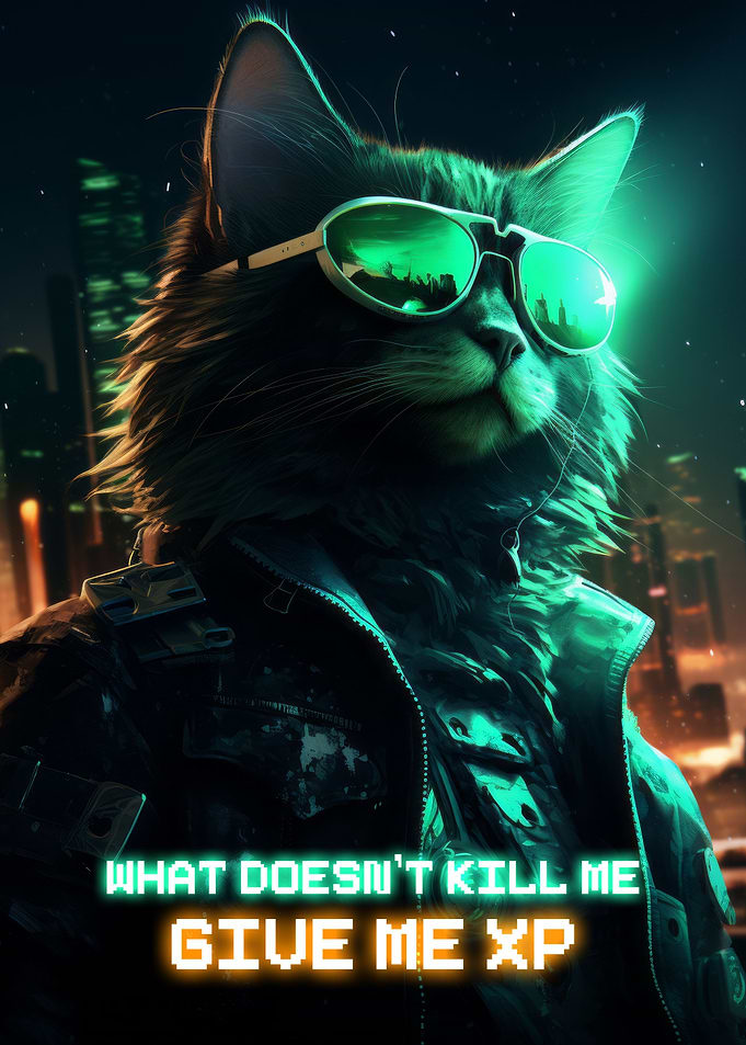 Cyberpunk Cat Gaming