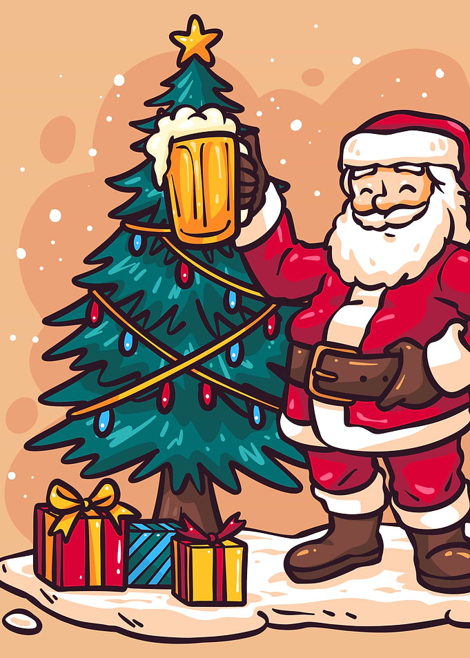 Christmas Tree Santa Beer