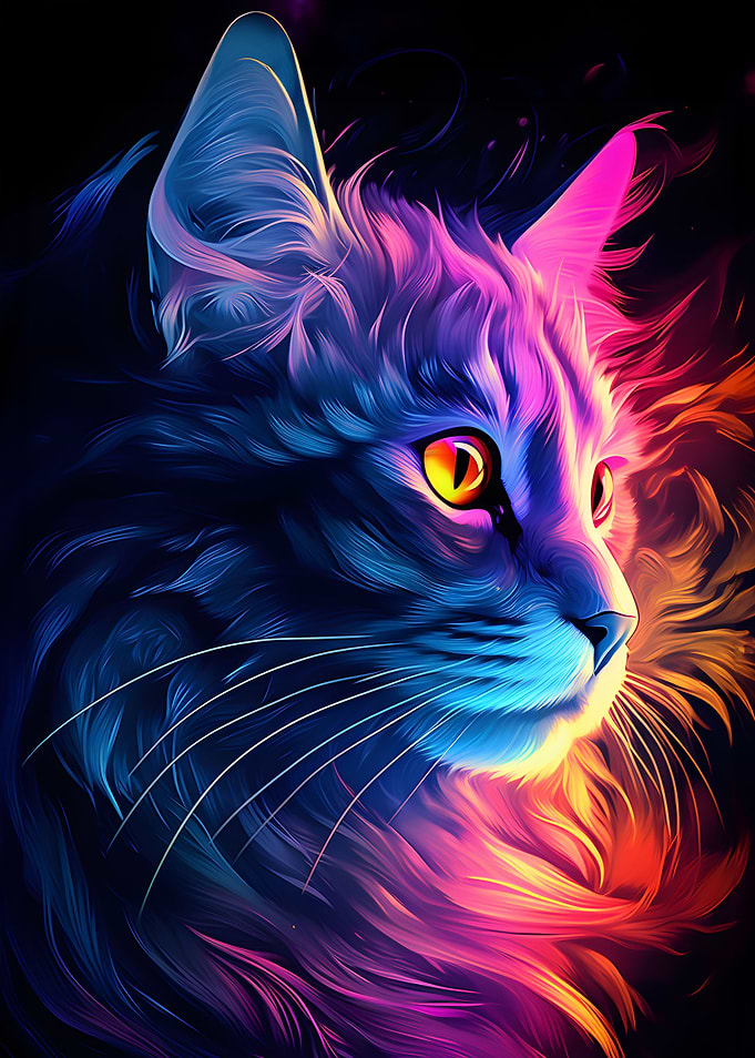 Neon Cat Glow