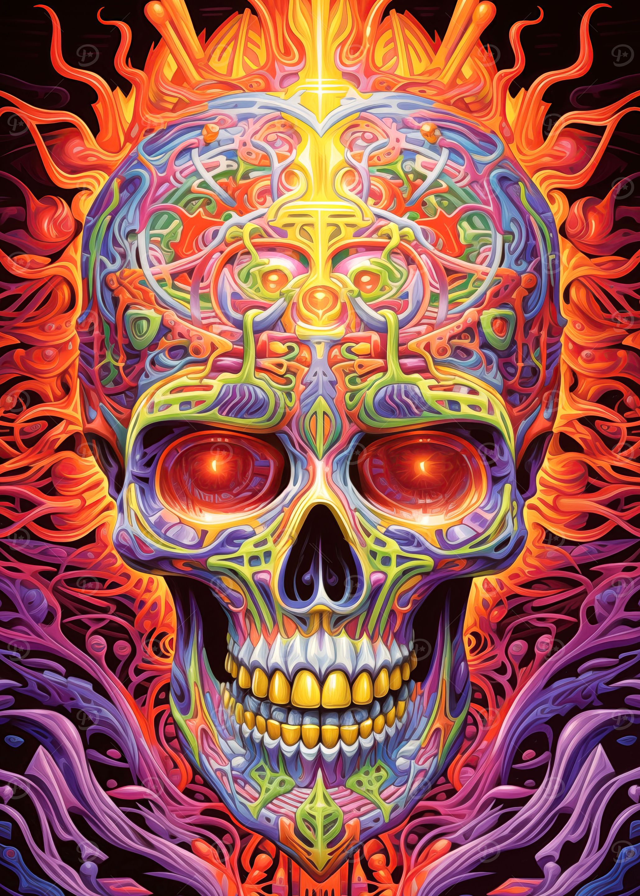 Psychedelic Skull 4