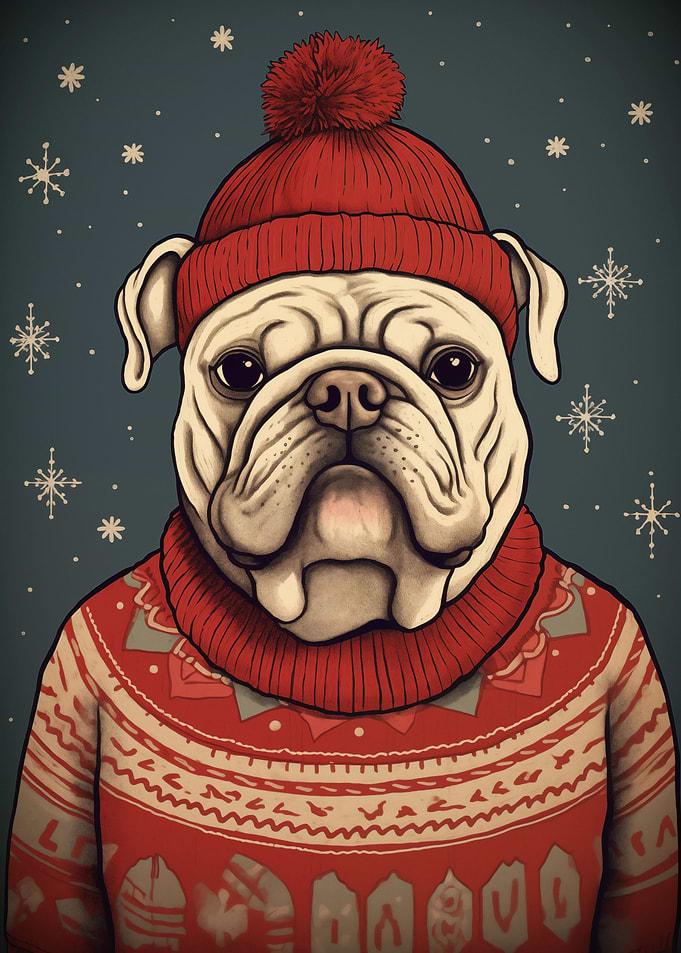 Cute Bulldog Xmas