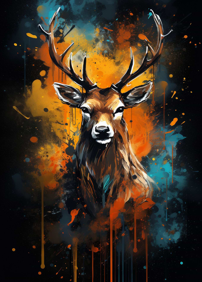 Deer Tree Colorful