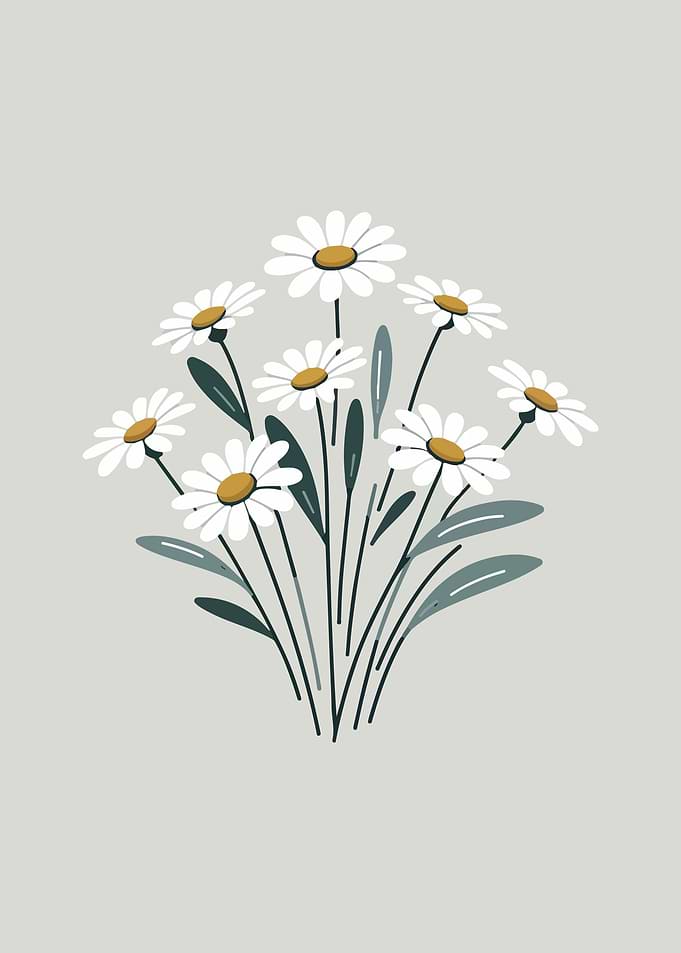 Serene Daisies in Grey