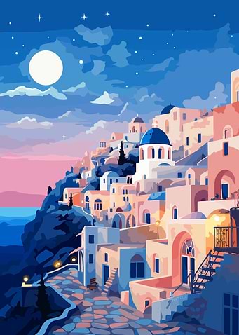 Santorini Pastel Evening