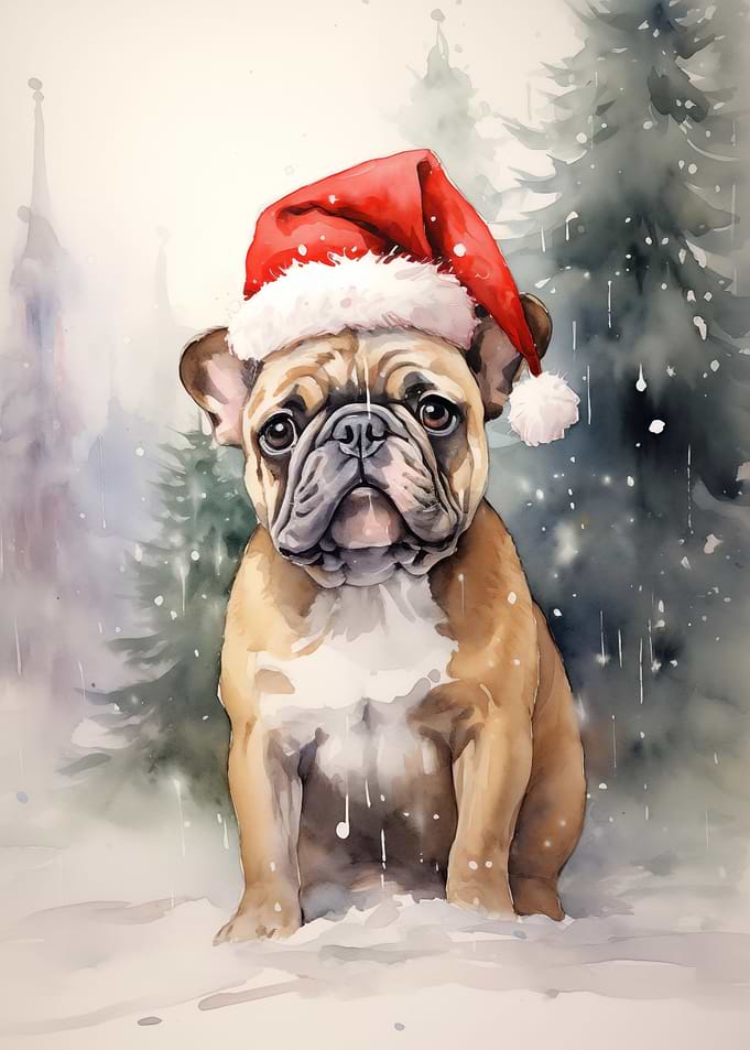 Cute Bulldog Xmas