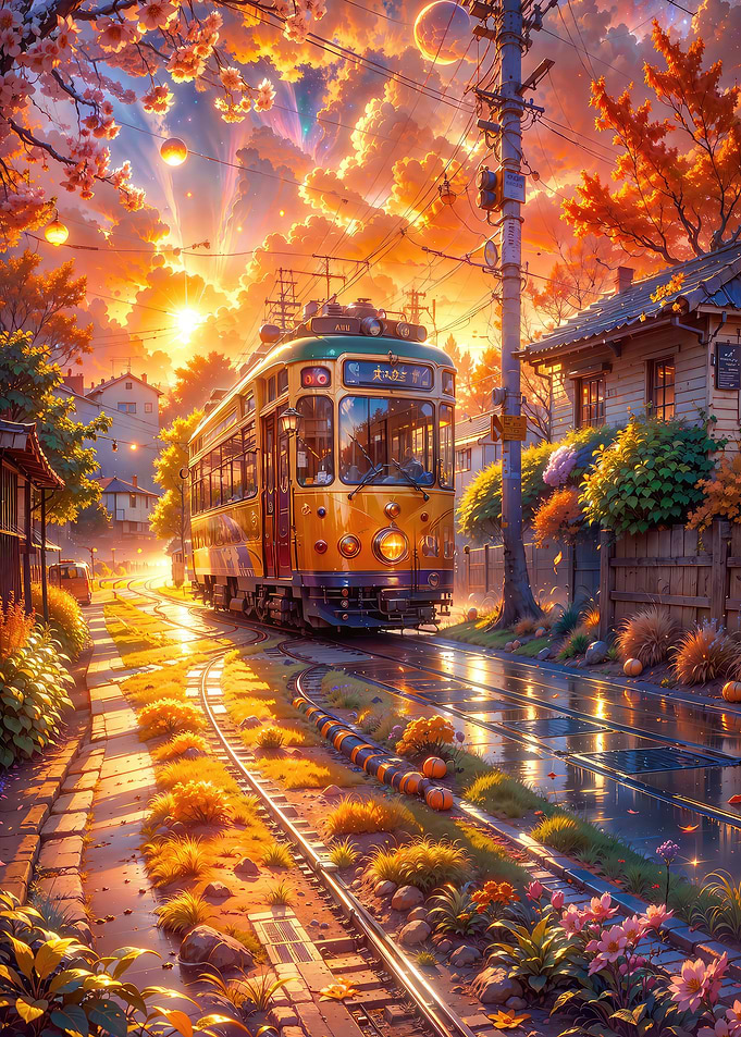 Autumnal Journey by Tram
