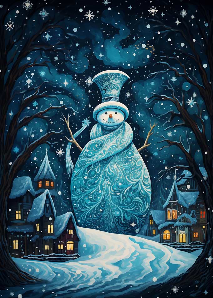 Colorful Xmas Snowman
