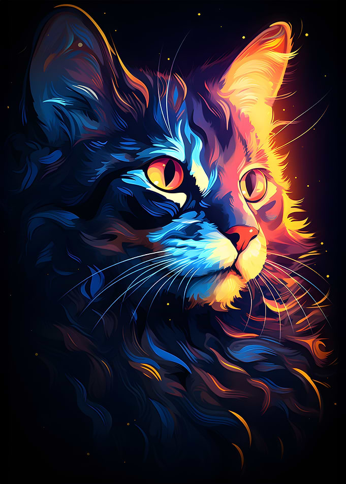 Neon Cat Glow