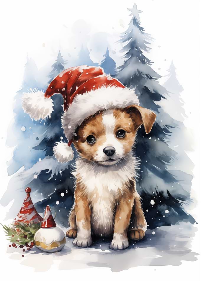 Cute Russell Dog Xmas