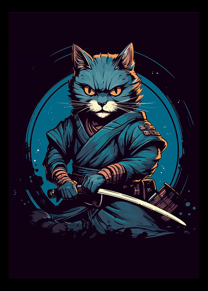 Cat Samurai Art