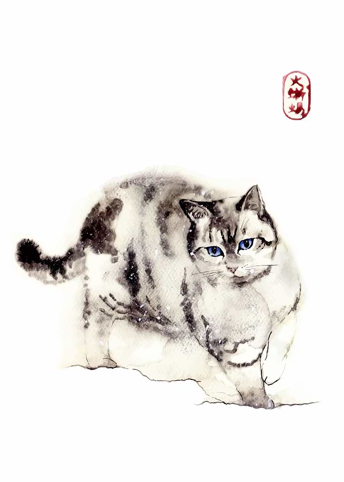 Watercolor Cat Painting