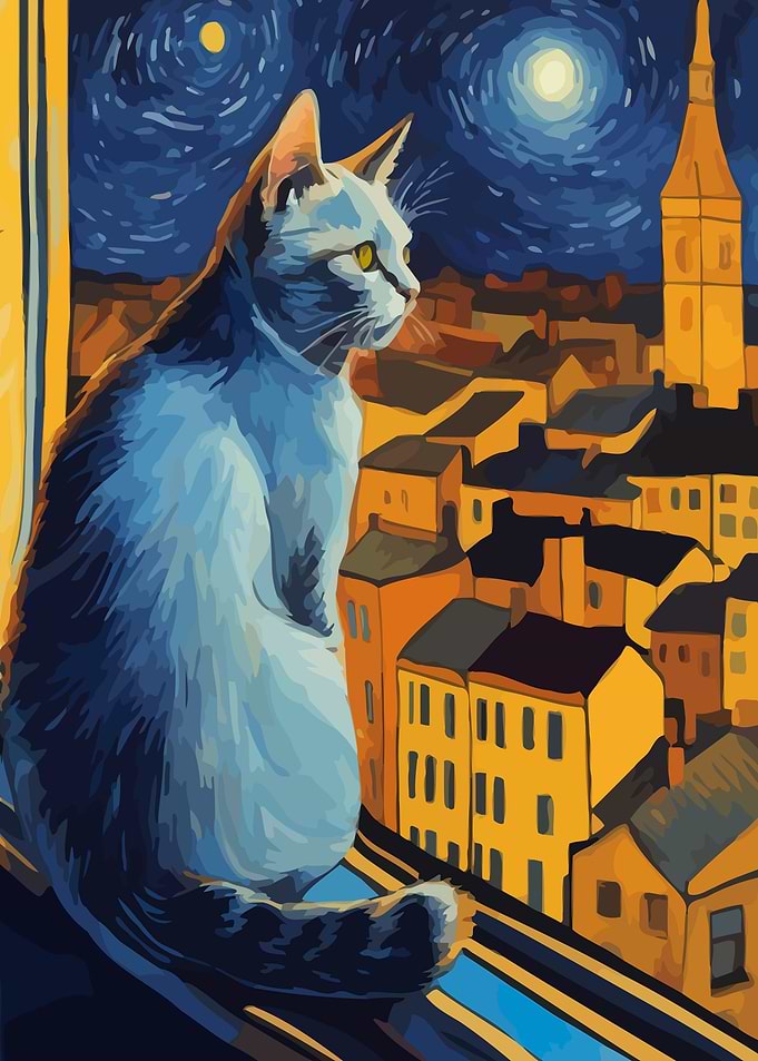 Starry Night Cat