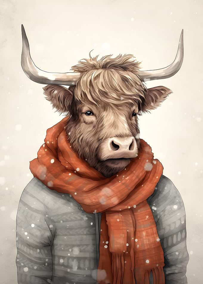cows wearing sweater