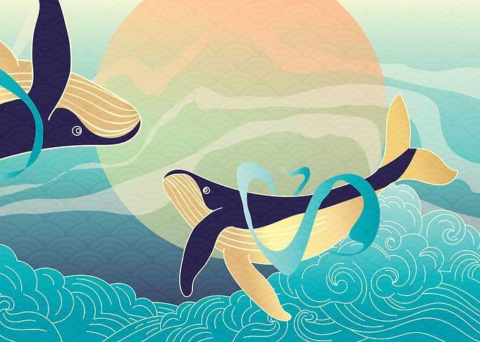 Golden Whale Waves