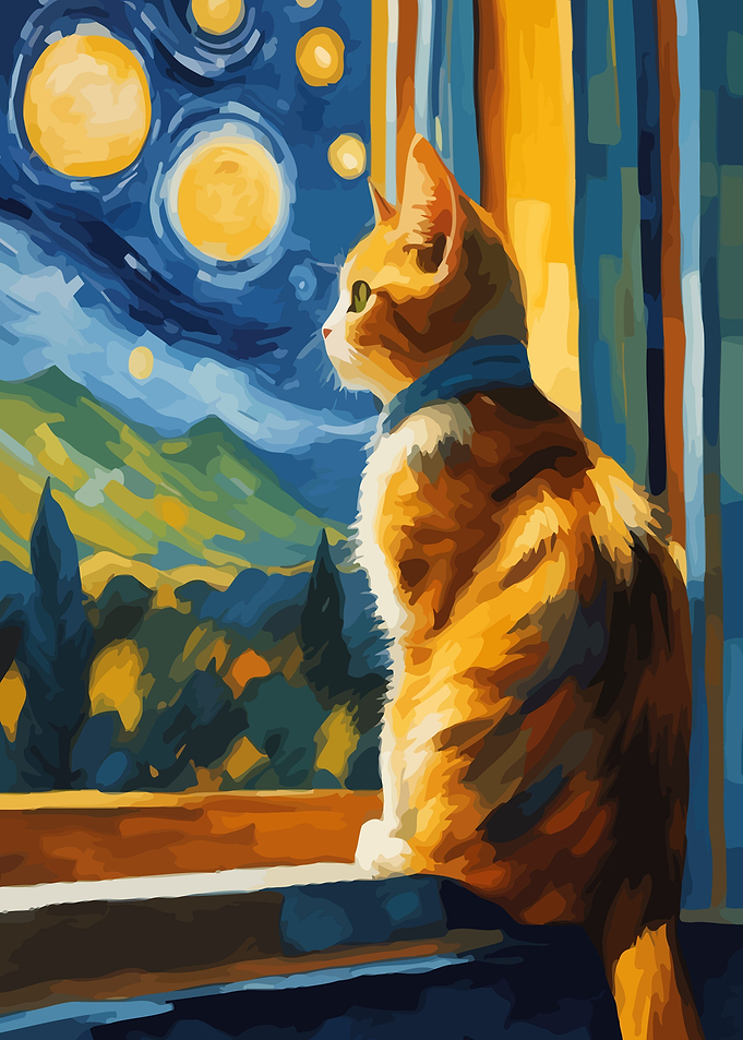 Starry Night Cat