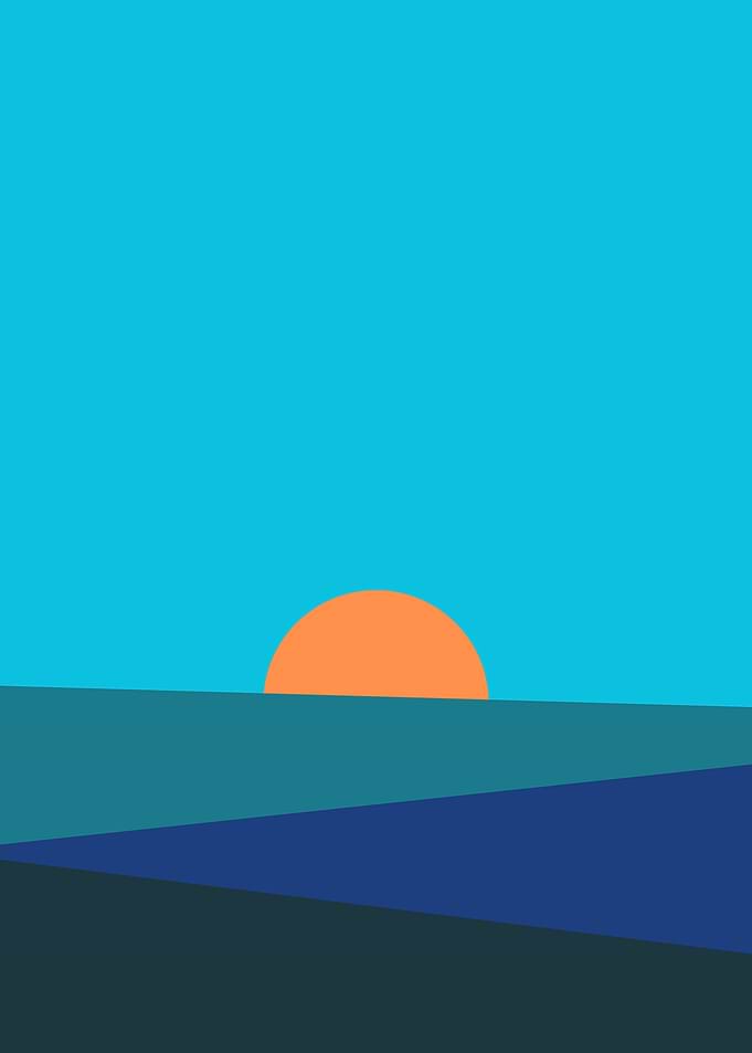 Sunset Over Ocean Waves