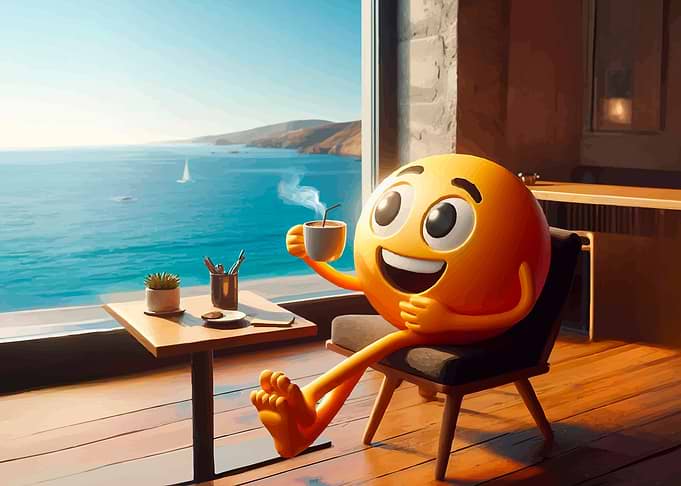 EMOJI DRINKING COFFEE